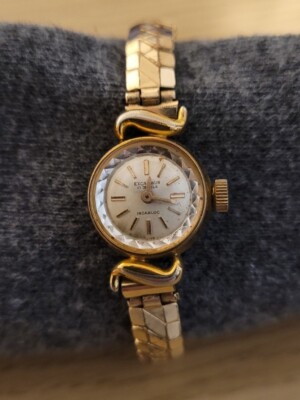 Vintage Ladies EXCALIBUR 17 Jewel 10088 Swiss Watch Stretch Strap ROLLED  GOLD UK