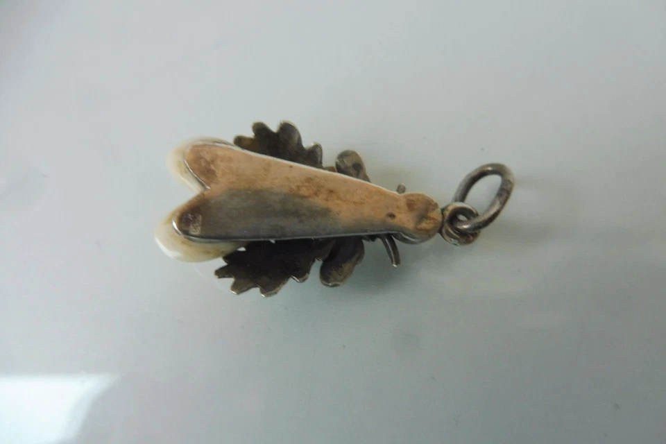 Bellissimo, Vecchio Ciondolo In Argento 900 Con Granelli E Smeraldi - Immagine 3 di 4