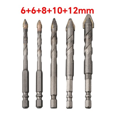 Efficient Eccentric Drill Bit Set with Self centering Design 5pcs 6 6 8 10 12mm