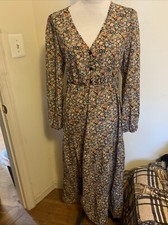 SHEIN Women’s Floral Print V- Neck Long Sleeve Size 6 Maxi Dress New 