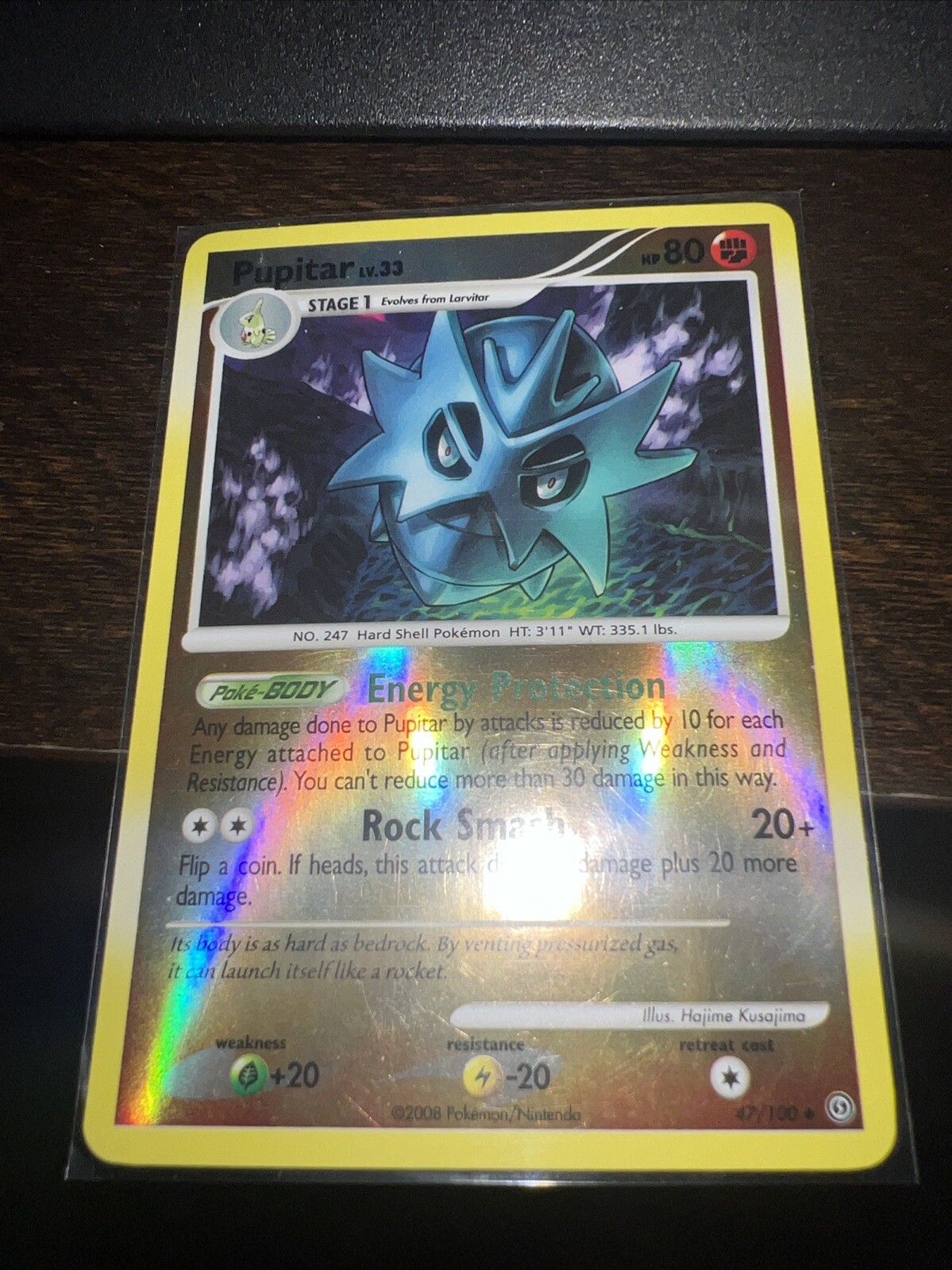 PUPITAR REVERSE HOLO POKEMON CARD 47/100 STORMFRONT NM
