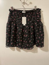 Abound Floral Print Slit Front Mini Skirt, Blue, Size M