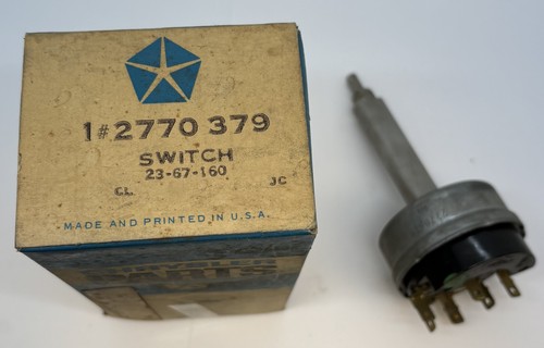1966-1967 Plymouth Satellite GTX B Body Variable Speed Wiper Switch 2770379 NOS