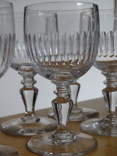 BACCARAT 6 ANCIENS VERRES A VIN CRISTAL MODELE RENAISSANCE ht 11,5 cm - Picture 3 of 10