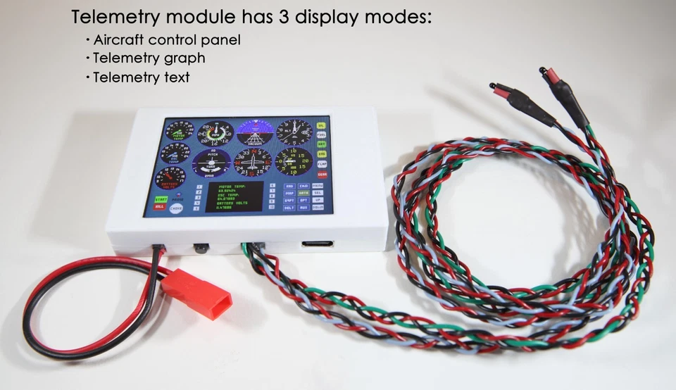 Temp & Voltage Telemetry Panel  2.4inch LCD display for RC Aircraft 3-6s lipo - Image 3 of 4