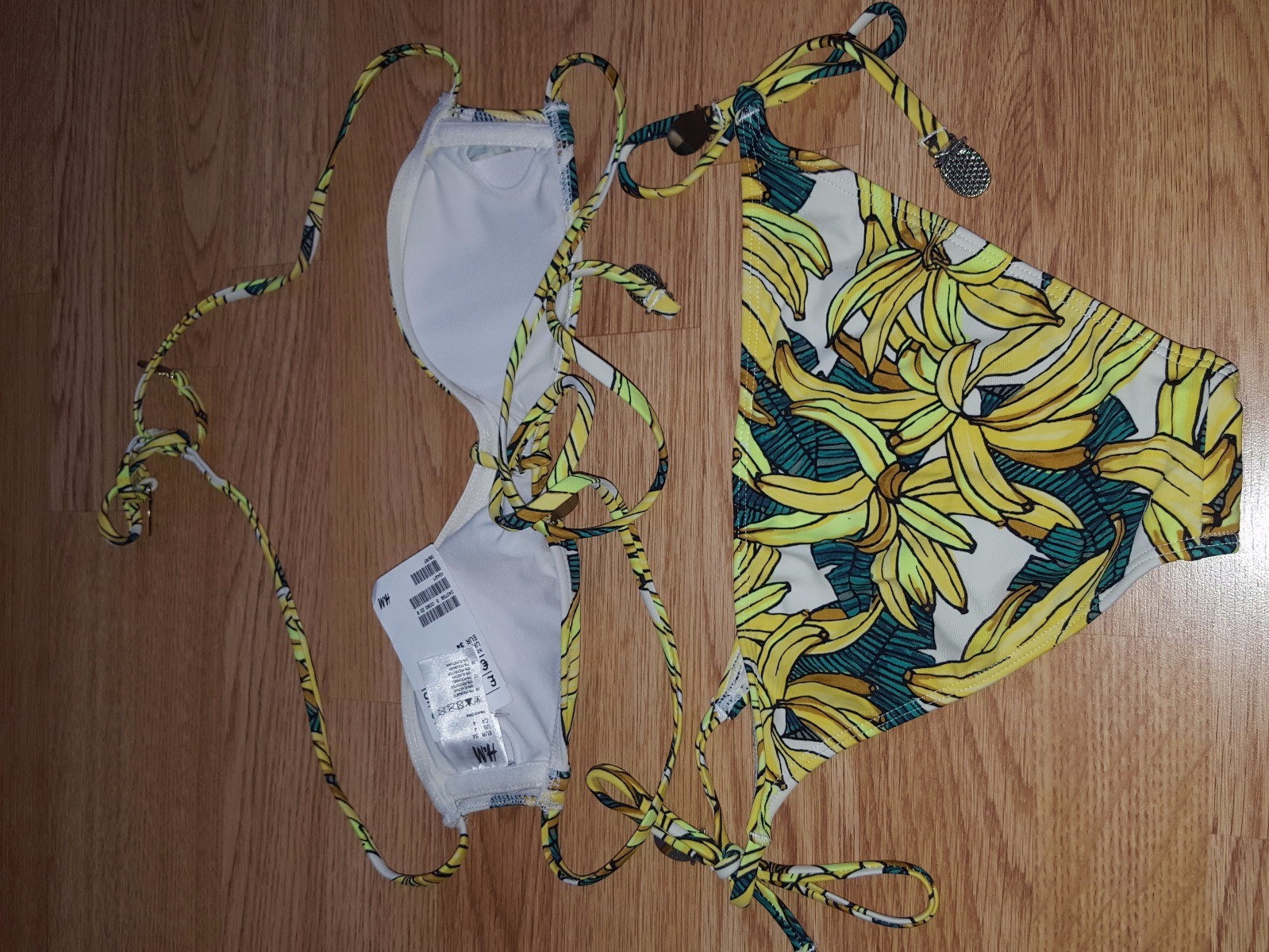 BNWT NEW H&M BANANA LEAF LEAVES GREEN YELLOW TROPICAL BIKINI SIZE 8 SOLD OUT S image 8