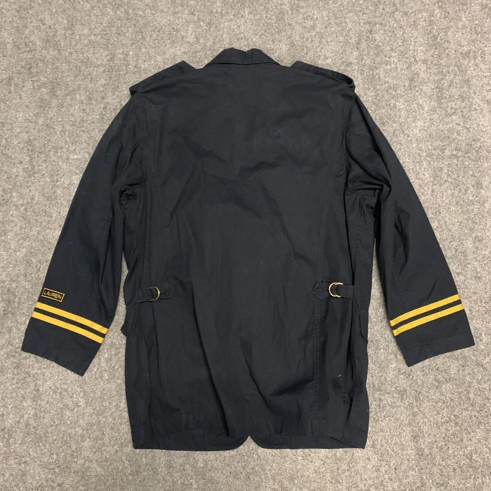 Blazer Ralph Lauren Etiqueta Azul Vintage Años 80 Estilo Militar Borde Dorado Adulto Pequeño Foto 2 de 4