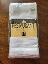 Linens N Things Restaurant Napkins 20 x 20 New  Set Of 6 White 100% Cotton