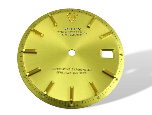 Rolex Men’s 18k Gold Datejust Non Quick Watch Dial Part 1607 1601 1603 Champagne - Picture 2 of 3