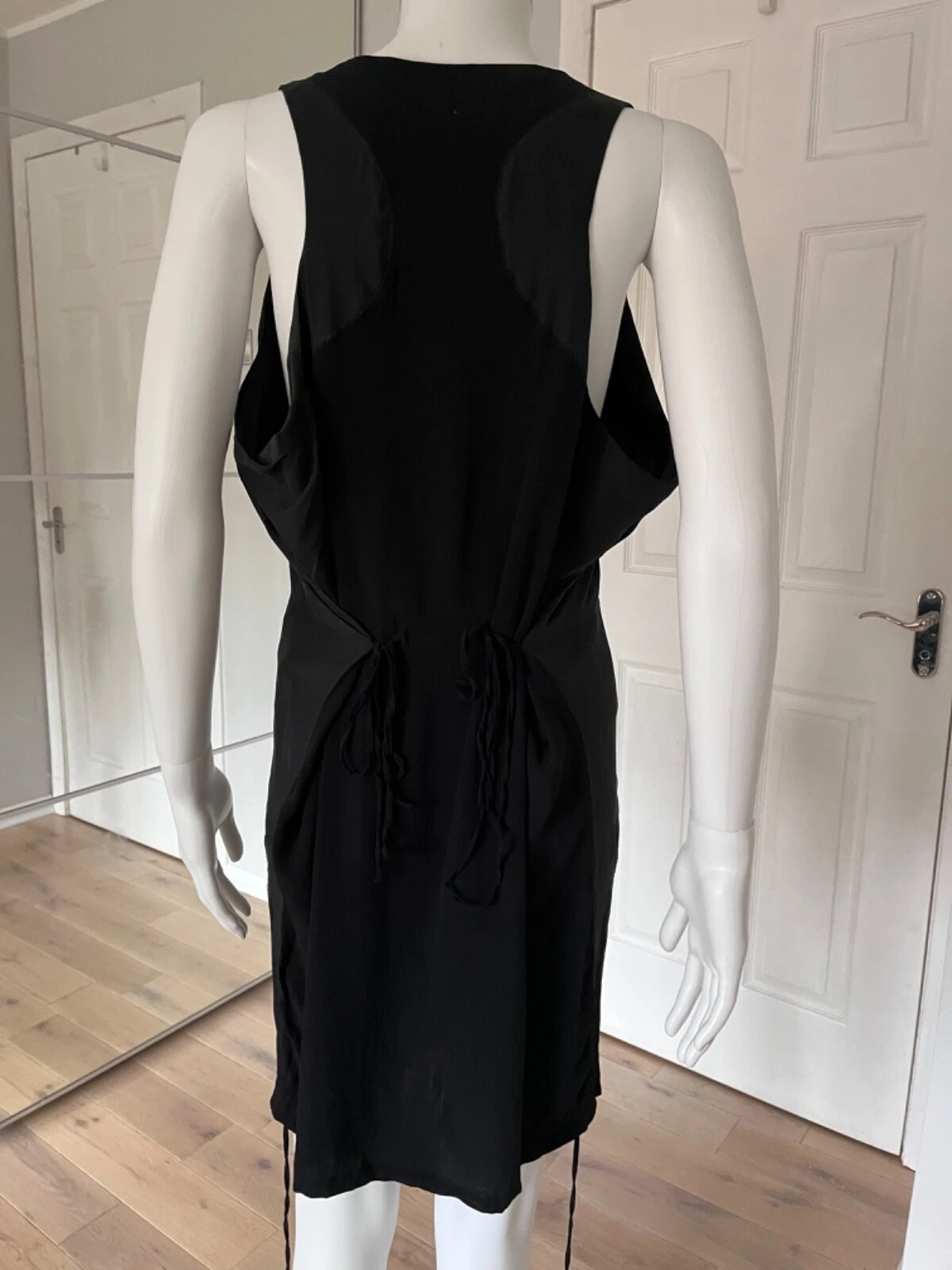 ACNE STUDIOS Abito ACNE Fluxus viscosa seta poliestere girocollo tunica nera taglia 40