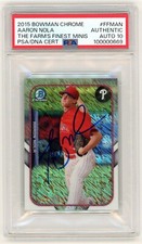Aaron Nola Signed 2015 Bowman Chrome Farms Finest Mini #FFMAN PSA 10 Auto RC