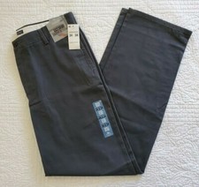 New Dockers Easy Khaki Straight Fit D2 Flat Front Pants Dark Gray Grey 466820005