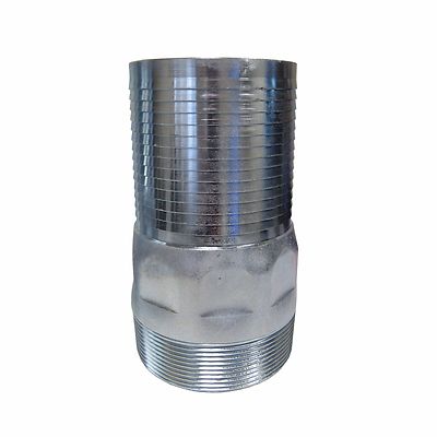 New 4'' MNPT X 4'' Hose Barb King (KC) Nipple Galvanized Steel