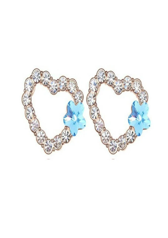  Pendientes Corazón 15 Piedras Hechos con Elementos SWAROVSKI®  Foto 2 de 4