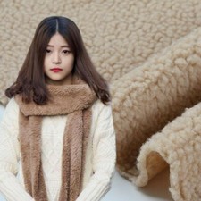 1x1.5M Faux Lamb Wool Fur Sherpa Fleece Fabric Lining DIY Cloth Flutty Warm Red