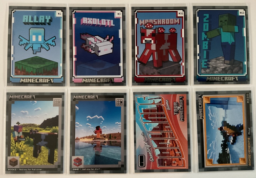 LOT X8/2024 PANINI/MINECRAFT STONE PARALLEL CARDS/ALL DIFFERENT/NON FOIL