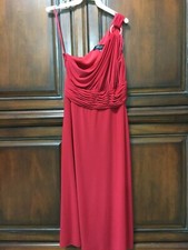 Nine West Red One Shoulder Dress with Gold Embellishment - Size 2 - Used