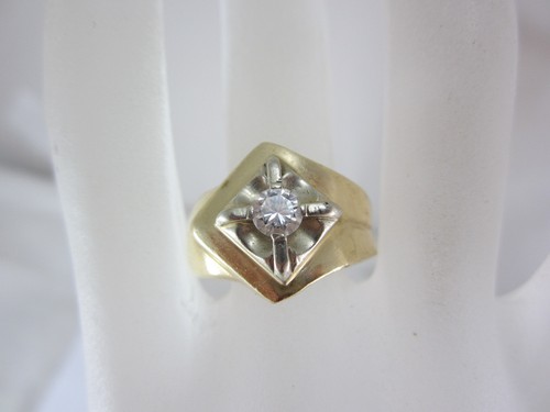 ~ ANILLO SOLITARIO DIAMANTES ORO AMARILLO 14K SIS HOMBRE 0,36 CT. 9,5G