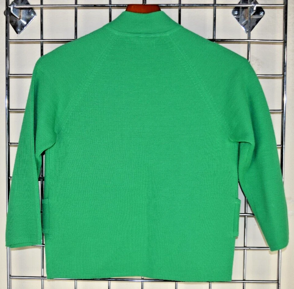 Vintage Cardigan Sweater Size S/M 60s Charles Co Lime Green Colorful Fruit Wool - Image 3 of 4