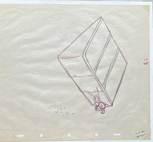 Original Production Drawing Jiminy Cricket Pinocchio Animation Sketch #224