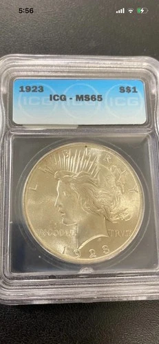 1923  Peace Dollar ICG MS65 GEM Graded