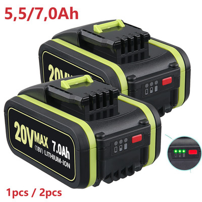 1-2X 20V For Worx WA3551 WA3551.1 WX386 WA3553.2 7.0AH 5.5Ah Battery / Charger