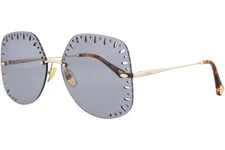 Chloe YSE Square-Frame Metal SunglassesGold Gold Light Blue