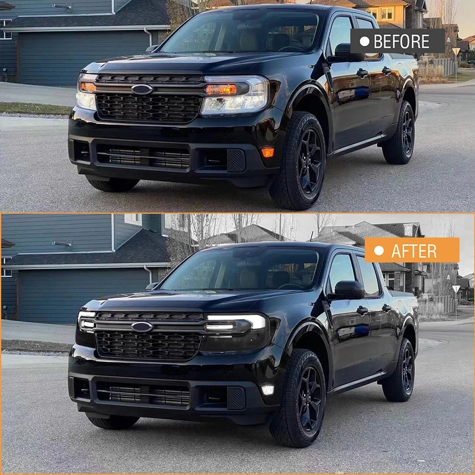 Pair LED Headlights For Ford Maverick 2022 2023 2024 Projector Front Lamps W/DRL Foto 2 de 4