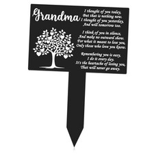 Memorial Stakes Cemetery Decorations Metal Grave Markers Plaque Grandma