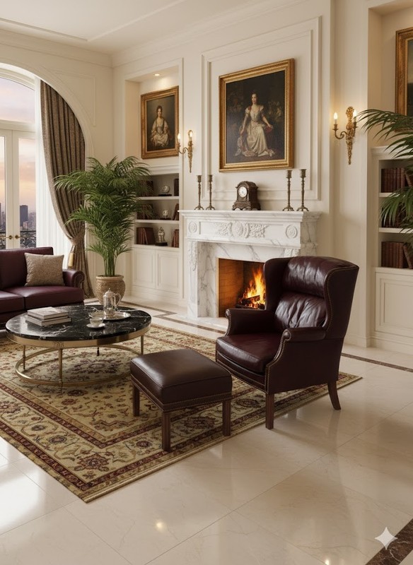 Sherrill Furniture Leather Chair and Ottoman