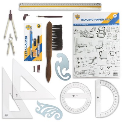 ALVIN Academy Drafting, Drawing and Design Essentials Kit | 13 Pieces | Class To