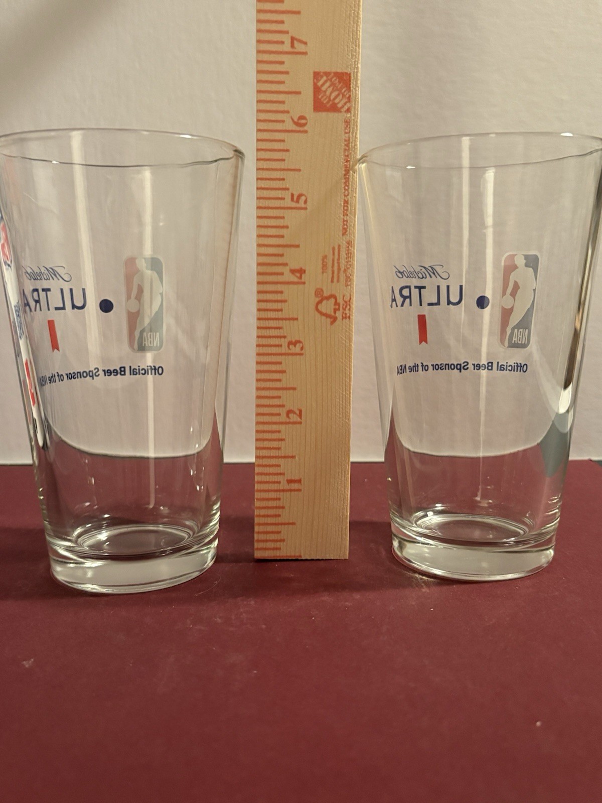 2. -  Michelob Ultra  / NBA Basketball - Pint Glasses  -  NBA Logoman view 5
