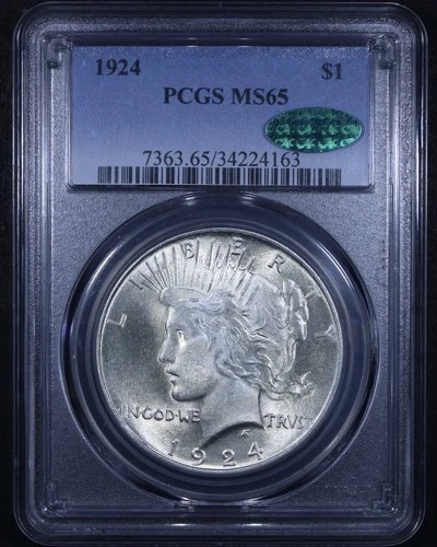 1924 Peace Dollar - $1 PCGS MS65 CAC ✅ - Nice Flashy Surfaces!