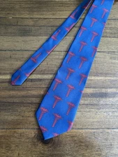 A. Rogers Men’s Neck Tie Blue/Red American Medical Doctor’s Tie 3.5” x 56”