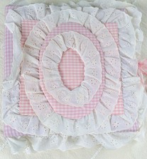 Vintage Handmade Lace Photo Album Pink Gingham Scrapbook Baby Keepsake Book