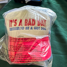 Red/White Trucker Hat Mesh Back Adjustable "It's a Bad Day to Be a Hot Dog"