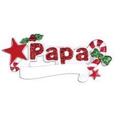 Papa Dad Father Personalized Christmas Tree Ornament