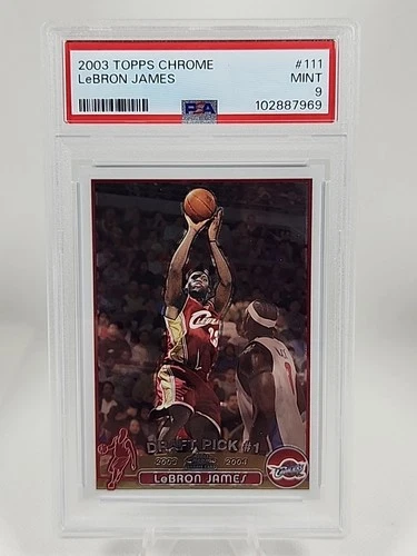 LEBRON JAMES PSA 9 2003-04 TOPPS CHROME #111 ROOKIE CARD RC CAVALIERS MINT