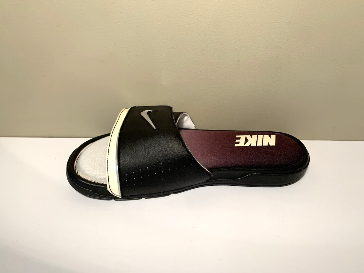 Nike Comfort Slide 2 Sandals Men\'s Size 10 Black White Memory Foam 415205-010 Nike Comfort Slide 2 Sandals Black Silver Slides Mens 8  main image 4