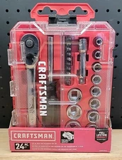 Craftsman 3/8 in. drive SAE 6 Point Nano Mechanic's Tool Set 24 pcs CMMT12012