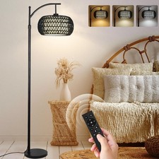 Arc Floor Lamp with 3 Color Temperatures,Black Floor Lamp with Remote Control...