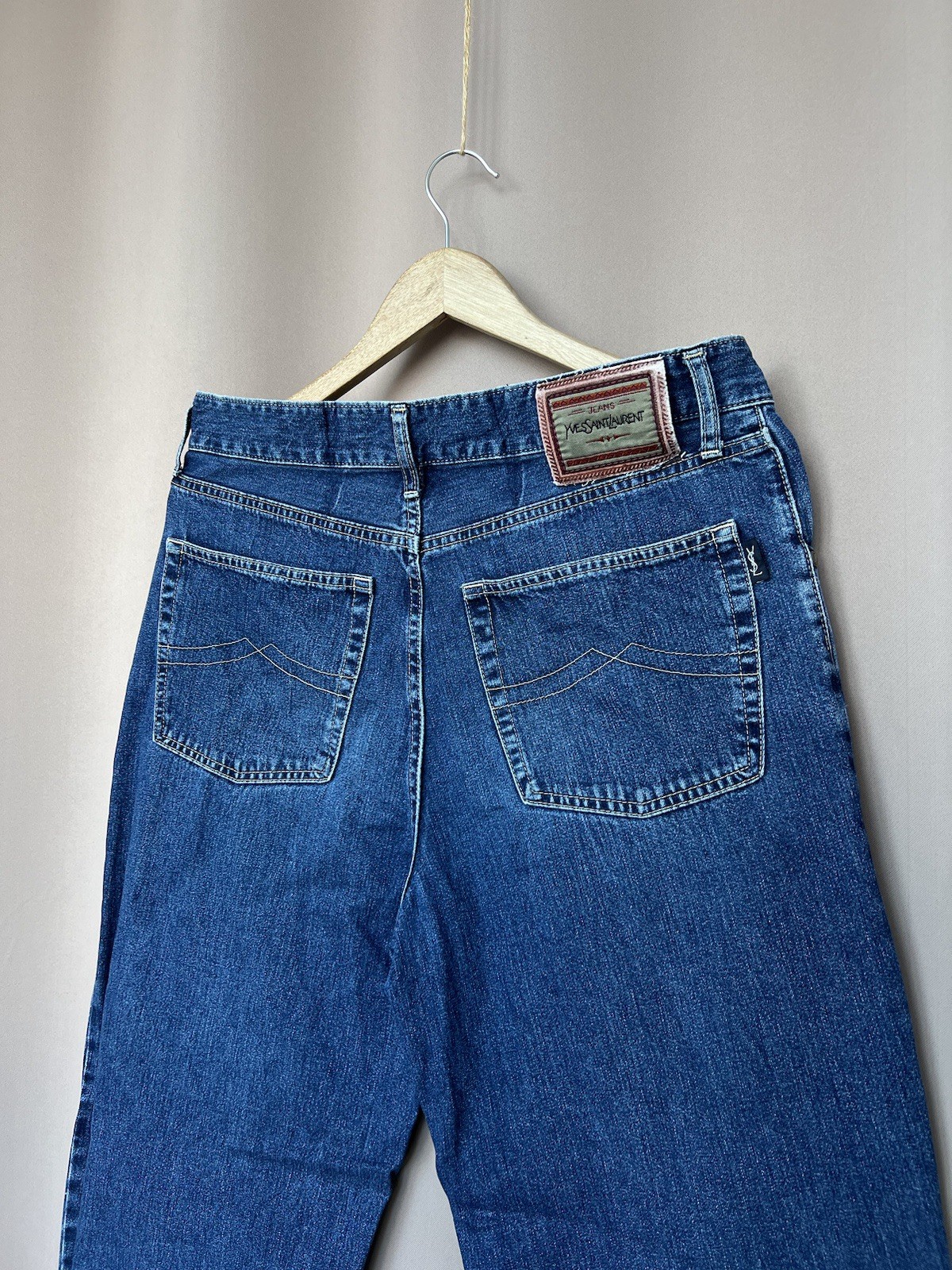 Jeans denim uomo Yves Saint Laurent taglia 48 o M YSL cotone pantaloni vintage