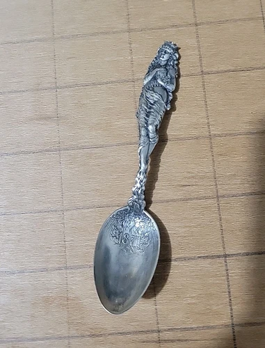 Antique Gorham John Larson Co Sterling Spoon 1893 Miss Chicago World Fair, 1871