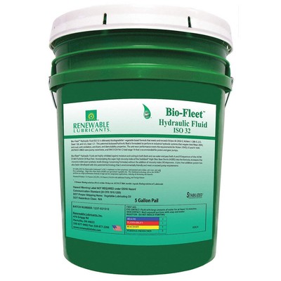 RENEWABLE LUBRICANTS 80824 Biodegradable Hydraulic Oil,5 Gal,ISO 32 21A467