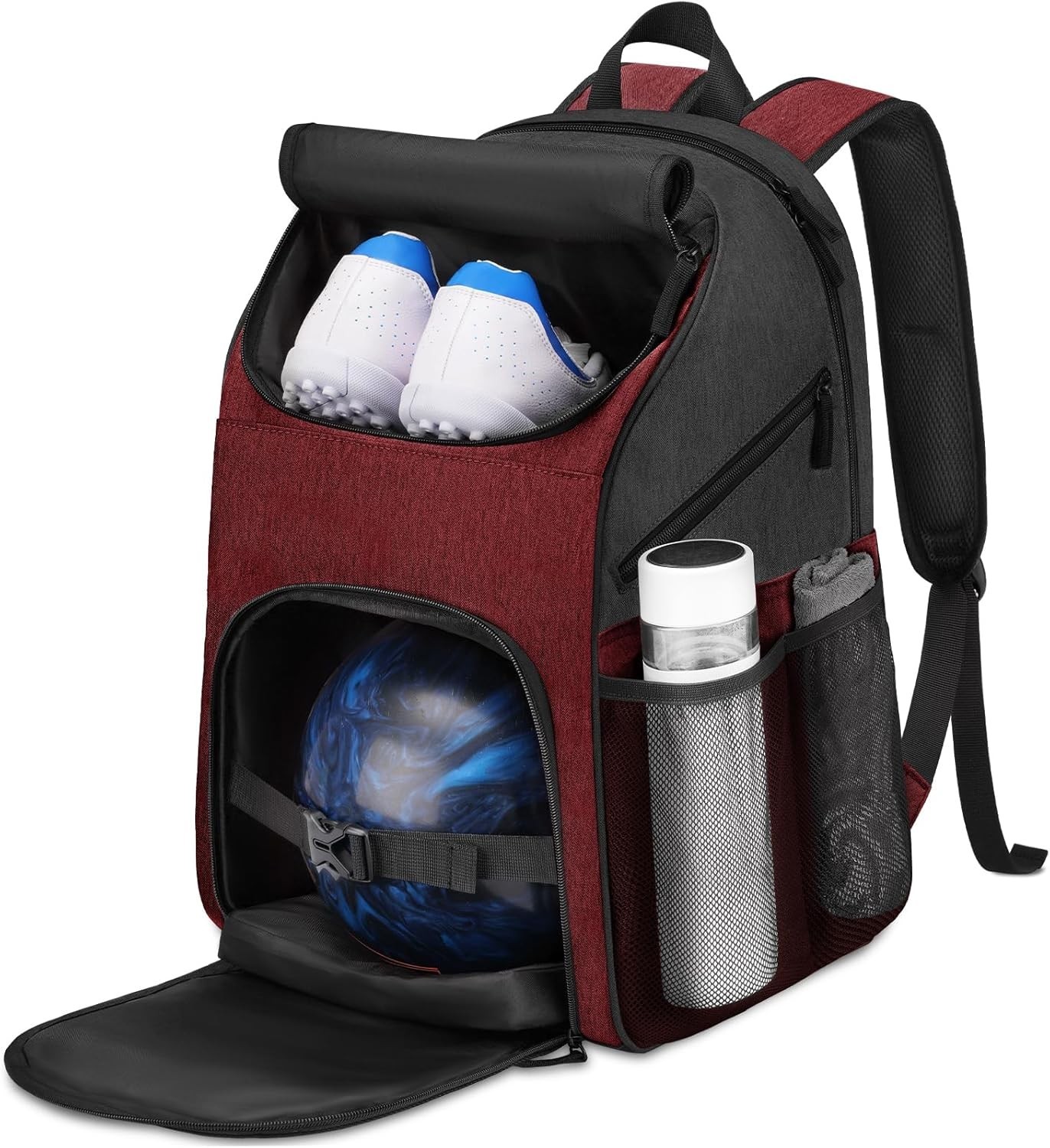 Bowling Backpack, Bowling Ball Bag Totes for Single Ball wit