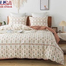 Natural Cotton Floral Duvet Cover Set Hypoallergenic Eco-Friendly Cozy Bedding