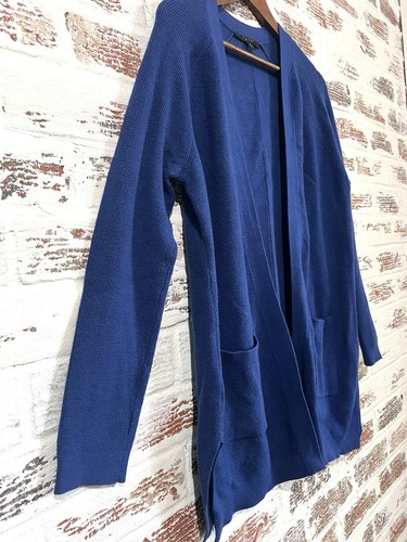 Cyrus Strickjacke Damen blau Strick offene Fronttaschen Langarm Gr. L  - Bild 4 von 7