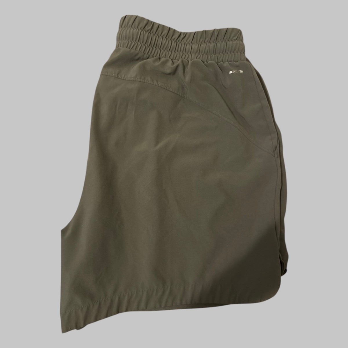 Womens Performance Luxury Olive Moisture Wicking High Rise Shorts Gym Everyday L View 6