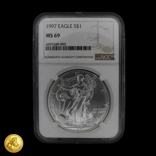 1997 American Silver Eagle NGC MS69 Brown Label -E469