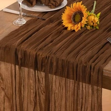 Brown Cheesecloth Table Runner Boho Sheer Cheese Cloth Table Runner Gauze 120 
